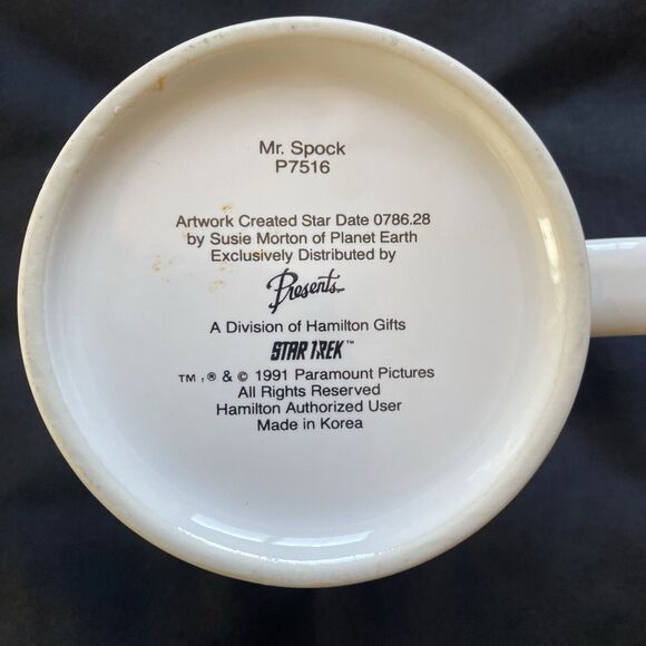 Vintage 1991 Mr. Spock Coffee Tea Mug. Ceramic. 12 oz. Excellent! Star Trek. - Picture 3 of 6
